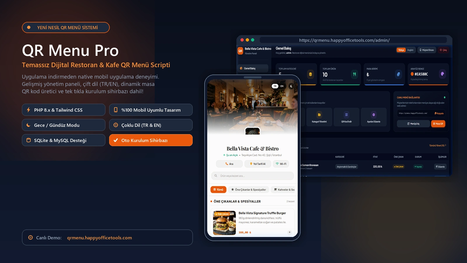 QR Menu Pro - Yeni Nesil Dijital QR Menü & Restoran Yönetim Scripti